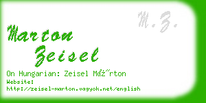 marton zeisel business card